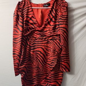 Lulu's Vibrant Red and Black Striped Dress
